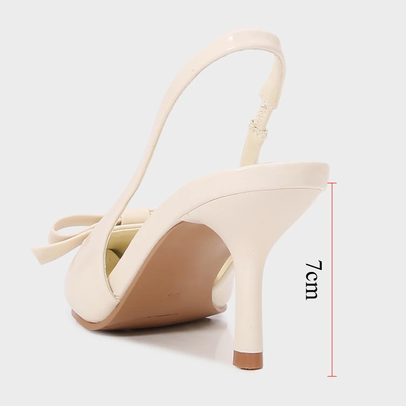 Summer High Heeled Sandals for Women Elegant Bow Decoration Fashion Party Wedding Slingback Sexy Stiletto Ladies Dress Shoes