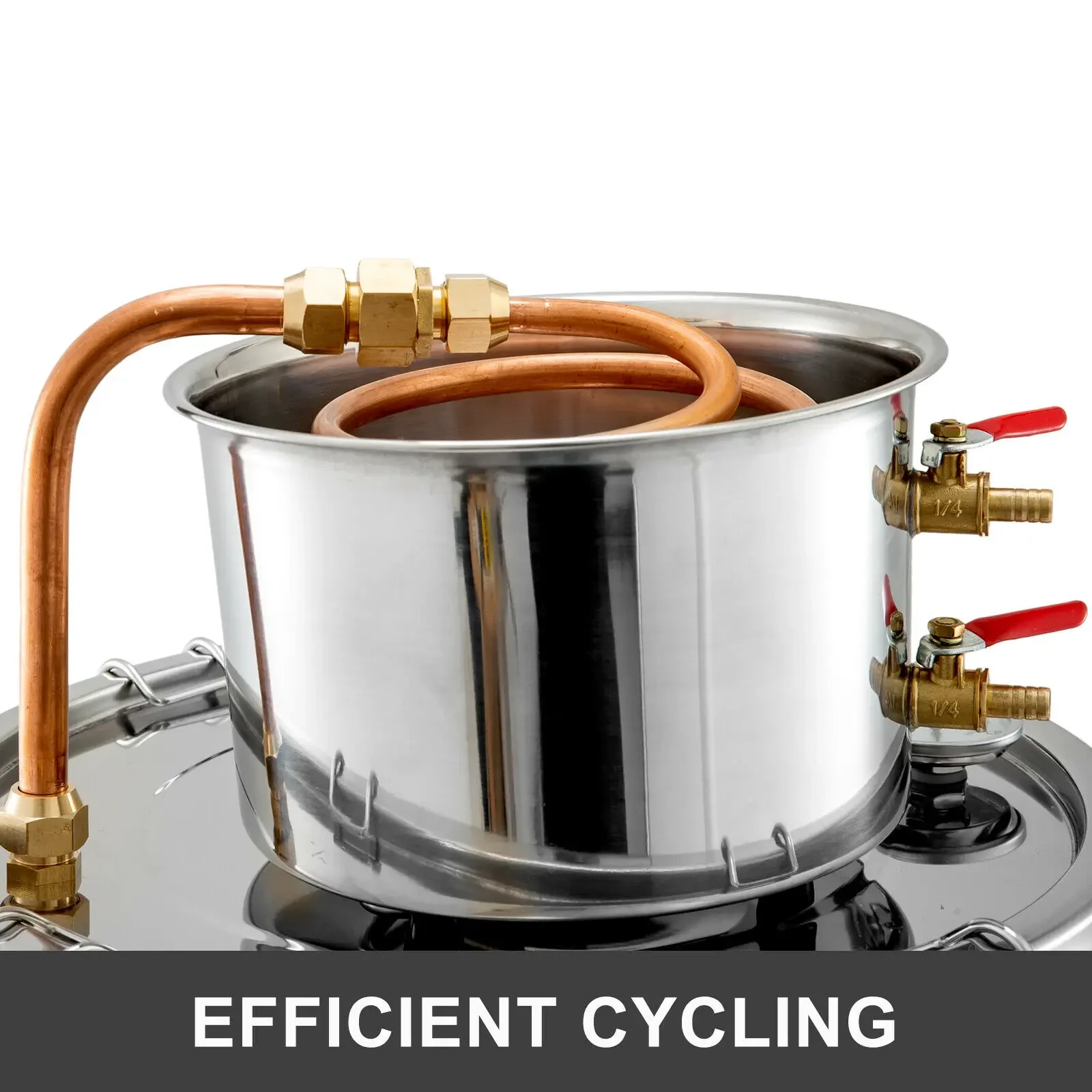 Distiller Alambic Moonshine 5 Gallon 21L Alcohol Still Stainless Copper DIY Home Brew Water Wine Essential Oil Brewing Kit