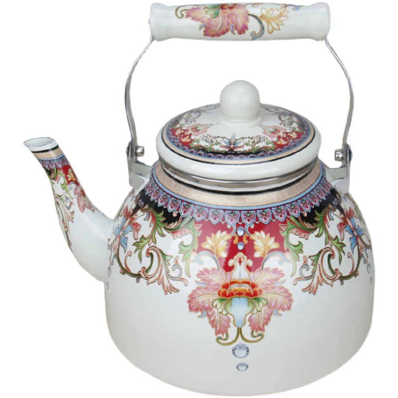 New Enamel Tea Kettle Kung Fu Tea Kettle Household Large Single Pot Heat-resistant Set Enamel Pot