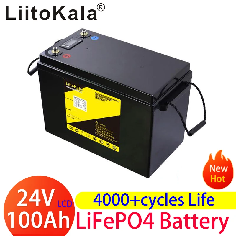 Аккумуляторная батарея LiitoKala 24 В 100 Ач LiFePO4 солнечный Гольф-автомобиль для