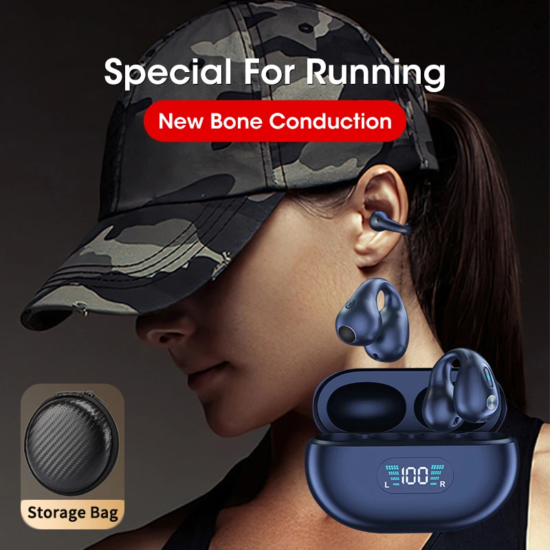 Fones de Ouvido Bluetooth sem Fio com Ambie Sound Tws Earcuffs Bone Condução Brinco Esporte Fones de Ouvido Fones de Ouvido para Telefones Novo