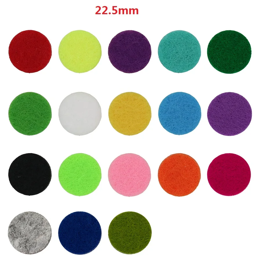 

20Pcs/Lot Aromatherapy 22.5mm Diffuser Colorful Refills Felt Pads Fit 30mm Essential Oil Aroma Locket Random Color