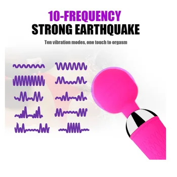 Powerful Dildos AV Vibrator Magic Wand Rose Sex Toys for Women Clitoris Anal Stimulator USB Rechargeable Adults Female Massager 4