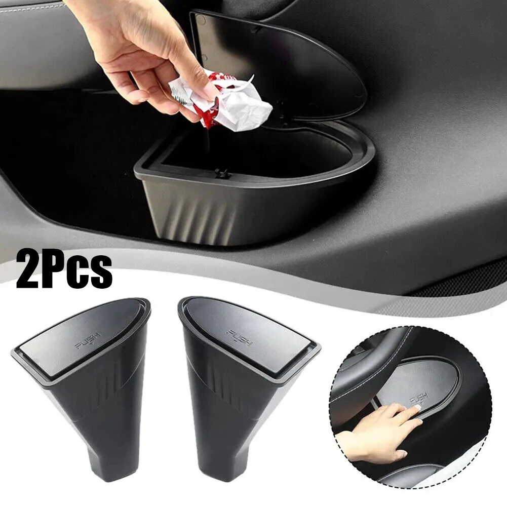 

2Pcs For Tesla Model Y 2018-2024 Mini Car Trash Can Contains Garbage Bags Car Trash Can Leak-proof Mini Car Accessories