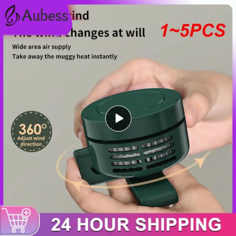 

1~5PCS Portable Endurance Hanging Clip Small Fan 360 Air Supply Leafless Fans Air Conditioning Handheld Small Fans Clip Design