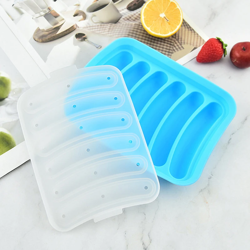 6 In1 Sausage Makers Silicone Mold DIY Hot Dog Handmade Ham DIY Sausage Mould Kitchen Gadge Making and Refrigerated Hot Dog Tool