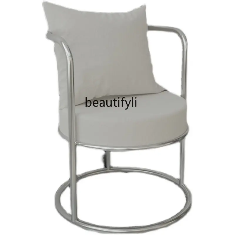 

Light Luxury Single-Seat Sofa Chair Balcony Leisure Small Table and Chair Clothing Store Nordic Living Room Lamb Wool Chair