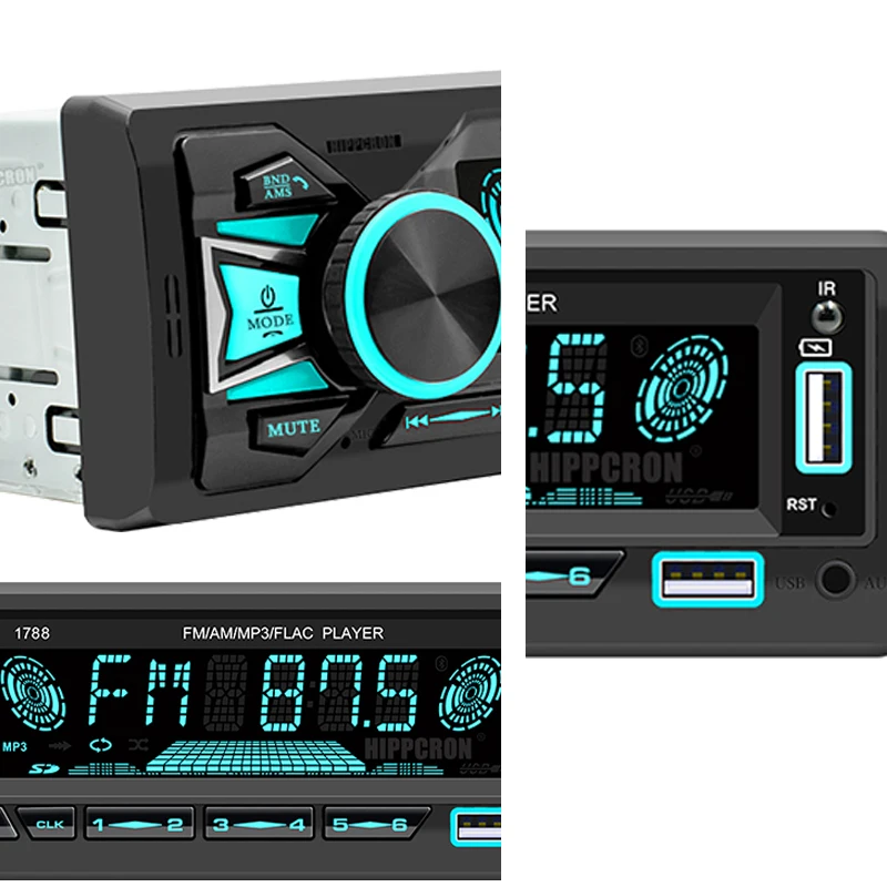Car Radio 1din Srereo MP3 Player Bluetooth FM Receiver With Remote Control AUX/U