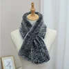 Rex Rabbit Fur Knitted Scarf Foulard Fashion Solid Shawls Rectangle Scarves for Women Winter Warm Real Fur Shawls 4