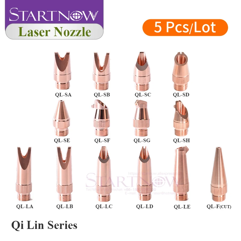 Startnow 5PCS Hand-held Copper Welding Nozzles For QiLin Raytools Handheld Welding Machine Screw thread M10 Laser Cutting Nozzle 1