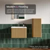 24" Bathroom Vanity with Sink,Modern Floating Vanity with Push Open Soft Close Drawer,Large Storage for Small Space,Natural Oak 4