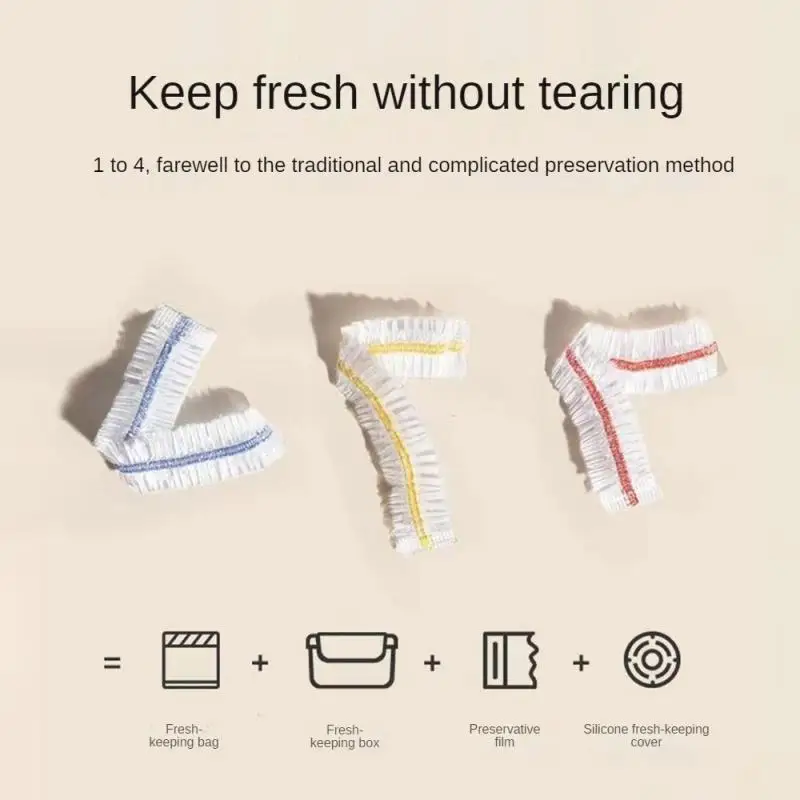 Plastic Disposable Food Cover Colorful Elastic Wrap Food Covers Fresh-keeping Lid Plate Kitchen Nylon Packaging Bags Storage Bag 2
