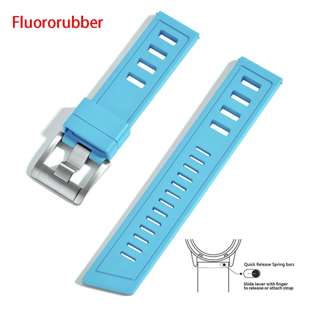 Enhanced Fluororubber Quick Release Waterproof Watch Strap