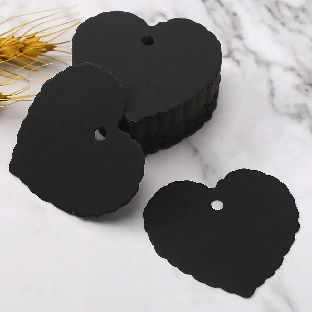 100 Stück herzförmige Karten, leere Karten, Etiketten, handgeschriebene Segen, hängende Dekoration, Handgeschenk, Hängeetikett, Kraftpapier – Detail 5