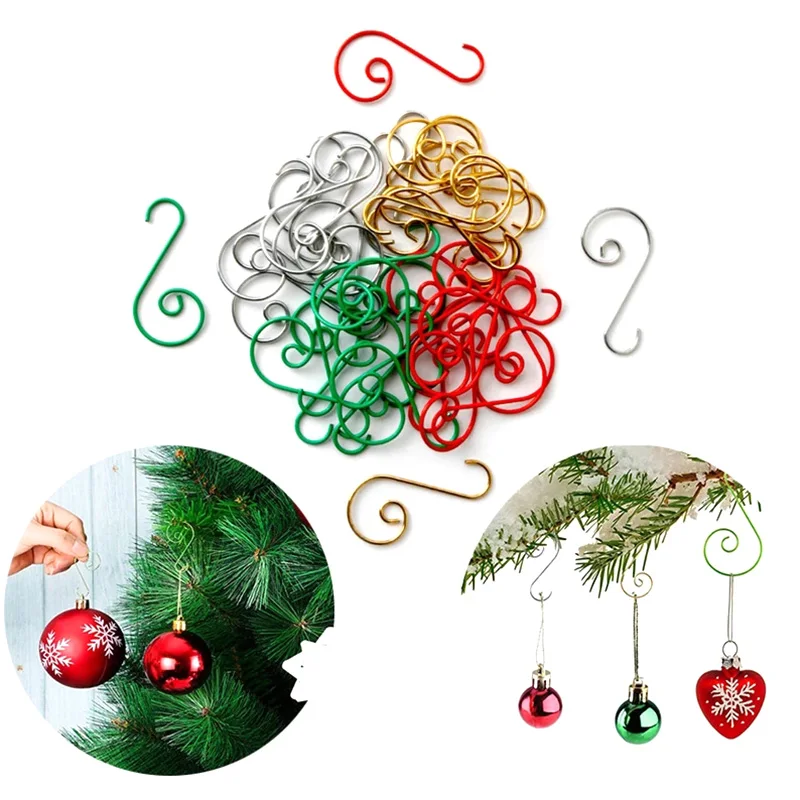 20Pcs Christmas Decorations S Shape Metal Hanging Pendants Hook for Christmas Tree Balls Ornaments Accessories Hooks christmas decorations