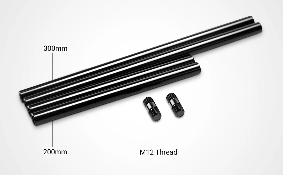 Description Picture 3 of itemSmallRig 15mm Rods Pack with M12 Thread Rod Cap Connectors Aluminum Alloy Rods for Mattebox Follow Focus 15mm Rod System - 1659