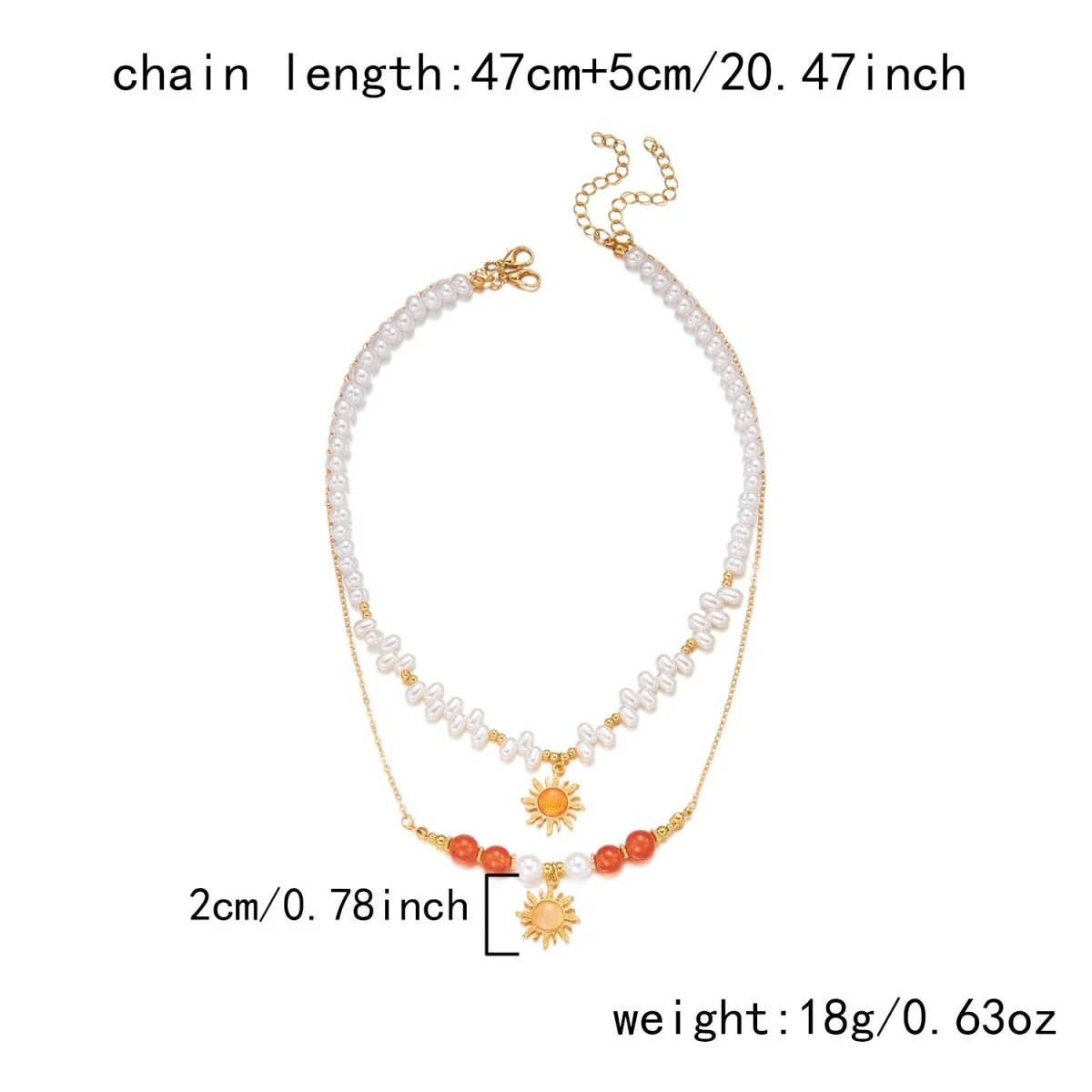 Trendy Sommer Rote Erdbeere Anhänger Halskette Für Frauen Männer Barock Imitation Perle Metall Seestern Conch Bogen Sonne Halsband Schmuck – Detail 34