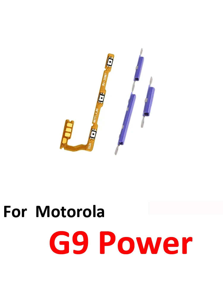 Enhanced Power and Volume Button Replacement for Motorola Moto G9 Power - External Key and Internal Flex Cable Repair Kit