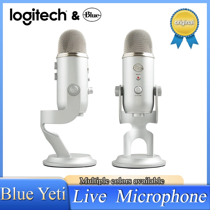  Logitech for Creators Blue Yeti USB Microphone for Gaming,  Streaming, Podcasting, Twitch, , Discord, Recording for PC and Mac,  4 Polar Patterns, Studio Quality Sound, Plug & Play-Blackout : Musical  Instruments