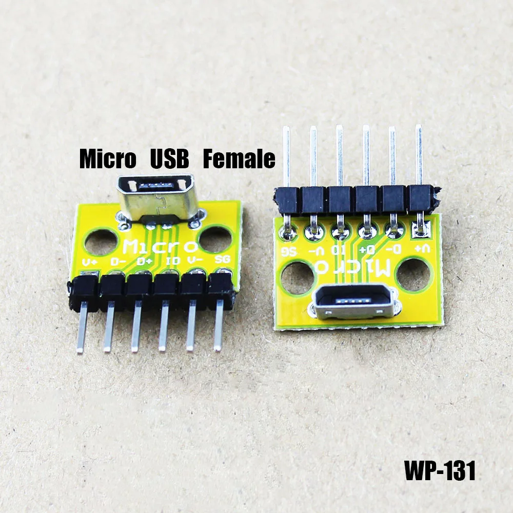 

1pc Vertical USB MicroUSB Micro USB Female Male Head Connector PCB Converter Adapter Breakout Test Board 180 Degree Vertical