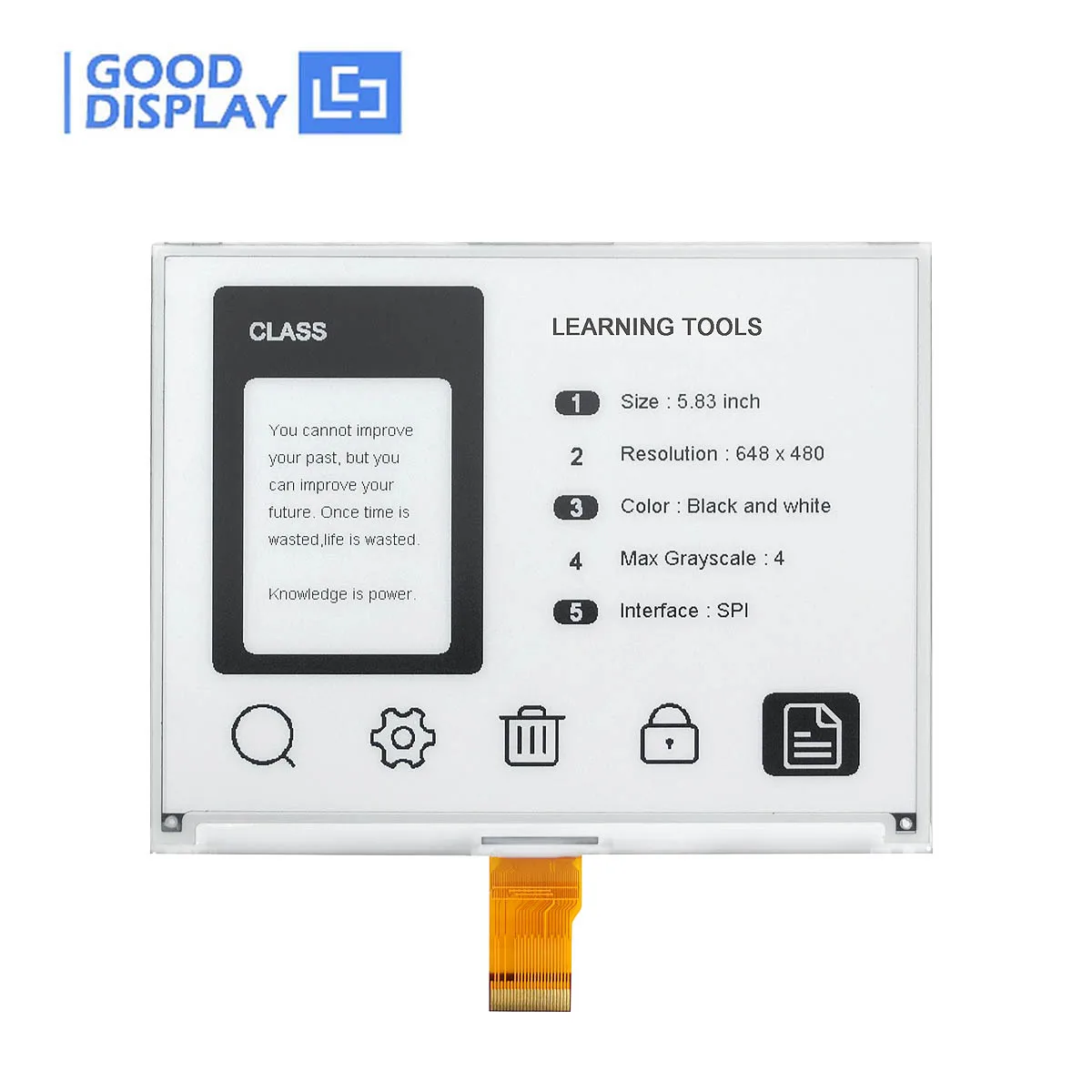 Monitor Eletrônico da E-tinta do Papel Boa Exposição Apoio Rapidamente Refresca 583 Gdey0583t81 o