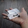 Mini Desk Organizer Trolley Case Shape Paper Clip Storage Box Holder Tiny Transparent Plastic Trunk Ornaments Office School 4