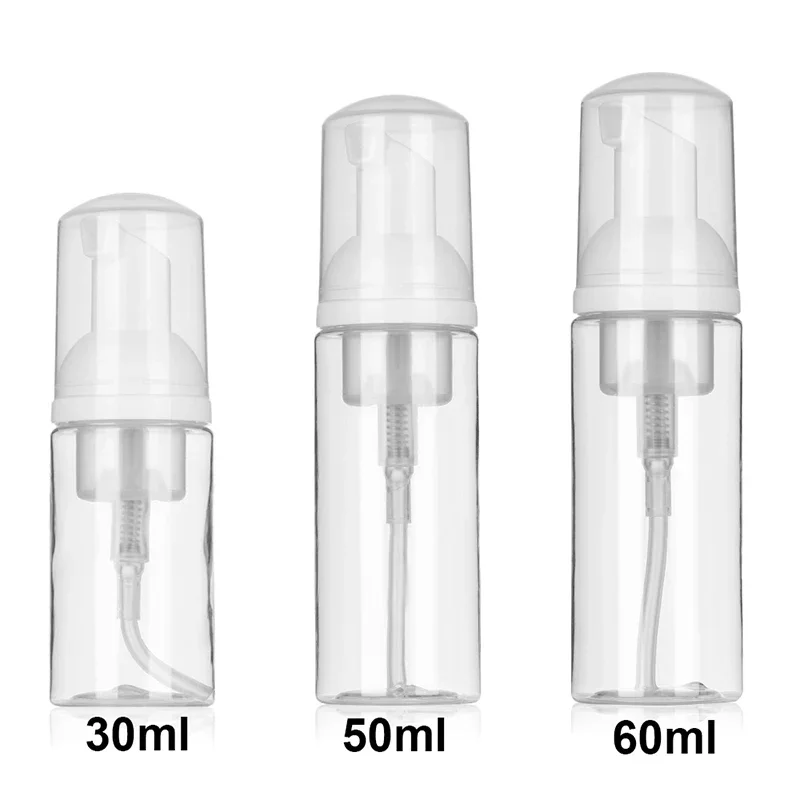 Plastic Foam Pump Bottle 2Pcs 30ml 50ml 60ml 100ml Plastic Foam Pump Bottle Empty Face Eyelashes Cosmetic Bottle Cleaner Soap Dispenser Foam
