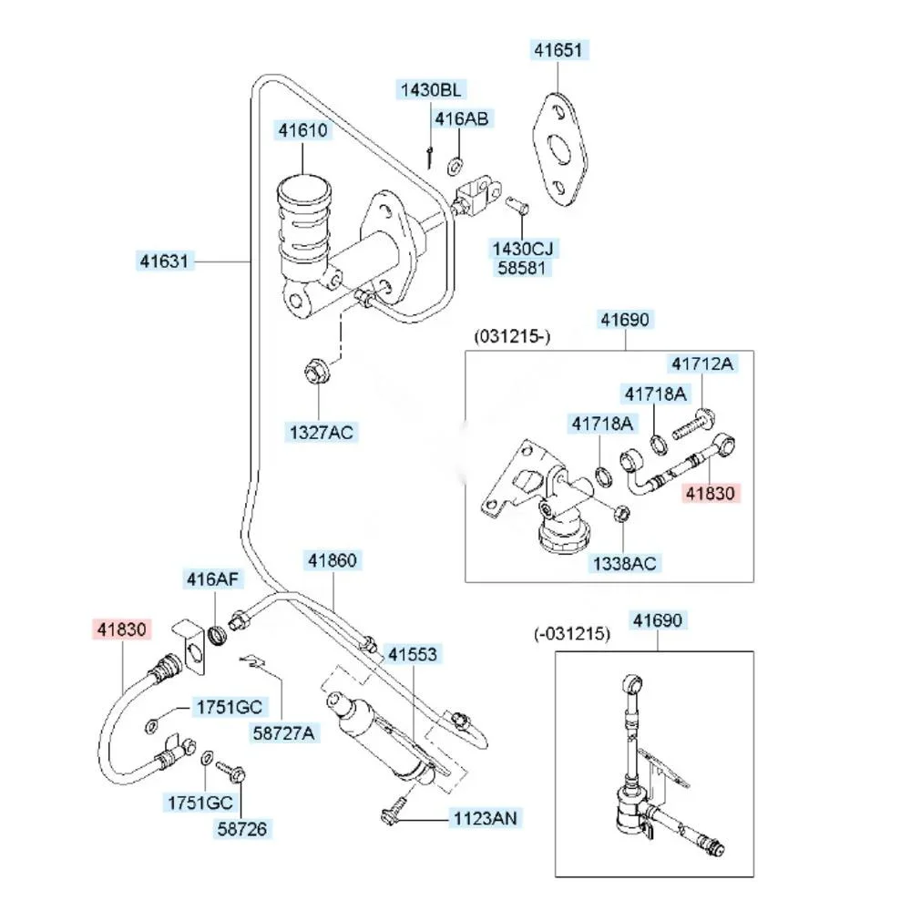 현대 테라칸 클러치 레귤레이터 링크 호스 HOSE-CLUTCH 41610H1010 41610 H1010 41610-H1010 41610H1010-DS