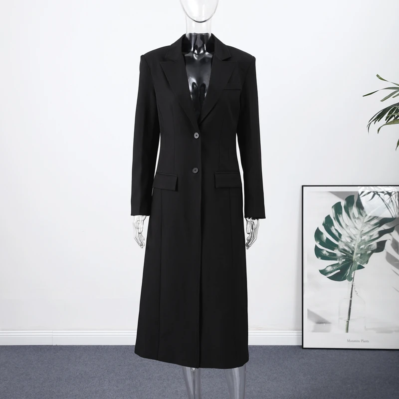 Frauen Jacken Mantel V-ausschnitt Taille Cinched Langarm Mäntel Anzug Weibliche Pendeln Slim Fit Elegante Formale Mantel Für Damen – Detail 8