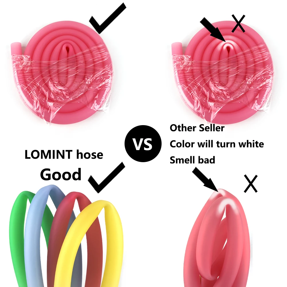 Hookah Accessories Luminous Silicone Hookah Hoses Glow In The Dark ID 12mm OD 17mm LEN 1500mm