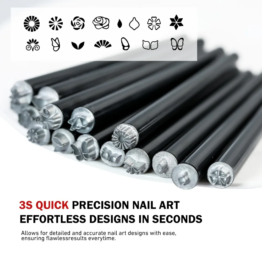 5/10/15개 꽃 나비 네일아트 스탬프 펜 세트 도트 도구 네일아트 펜 그라피티 네일 스탬핑 스탬퍼 실리콘 간편 DIY