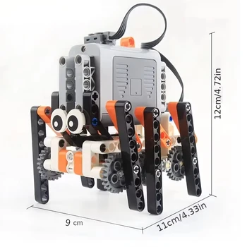 Robot a sei zampe MOC, giocattolo educativo STEM a forma di ragno, costruibile con blocchi, ideale come regalo di compleanno e di Natale per bambini.