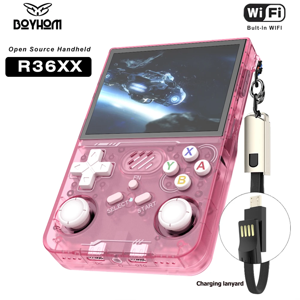 BOYHOM R36XX Retro Handheld Console Open-Source Linux System bult-in wifi Game Consoles 3.5inch IPS Screen Portable Video Player
