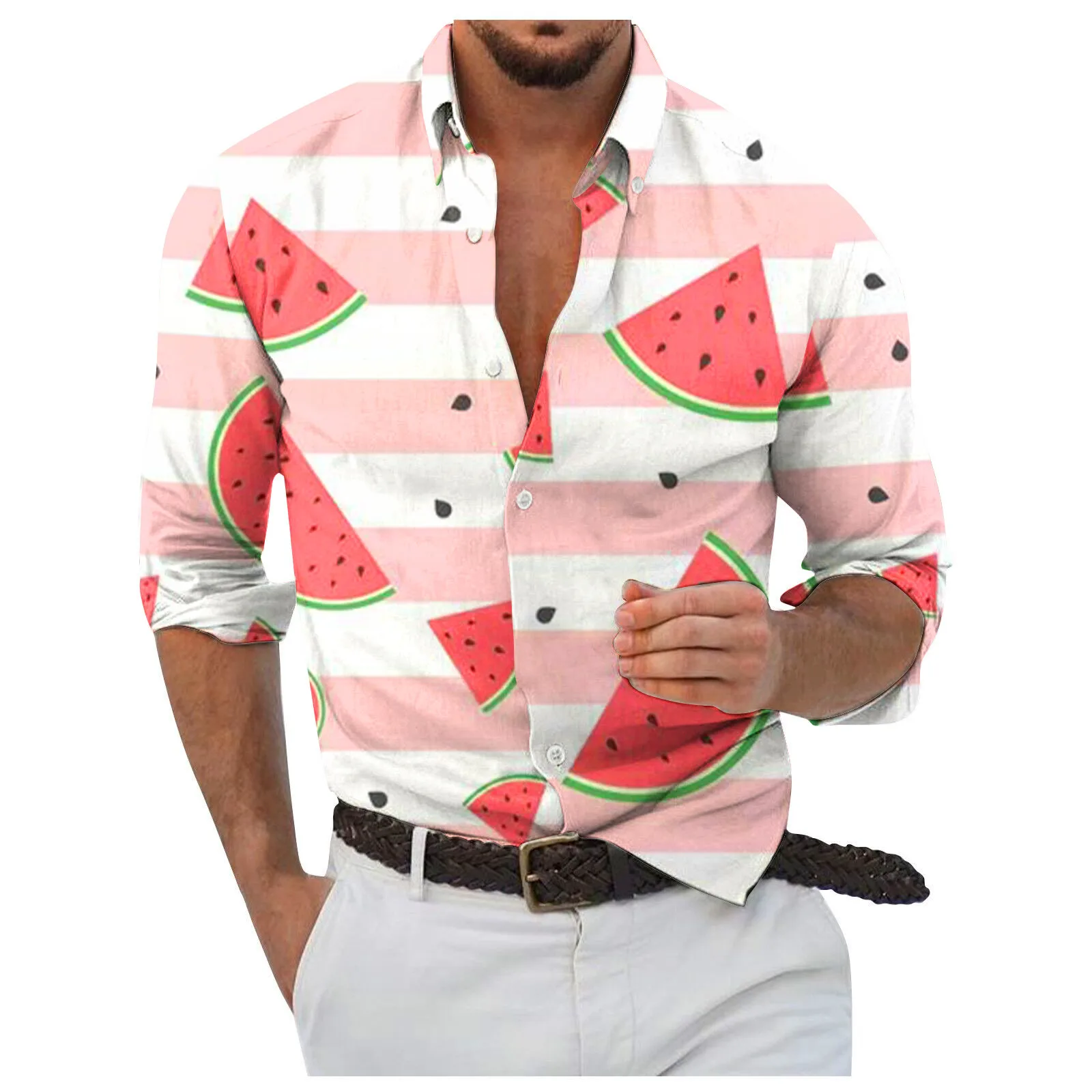 

2023 Spring Summer Men Long Sleeve Shirts Casual Multicolour 3d Printing Hawaii Shirt Blouse Elegant camisa masculina 2023