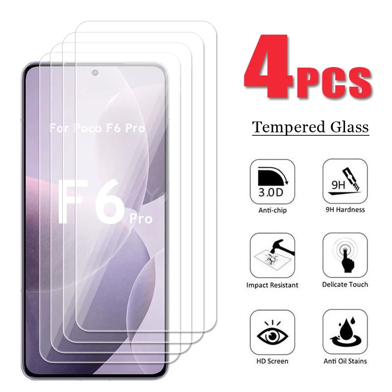

For Xiaomi Poco F6 Pro Glass Poco F6 Pro Tempered Glass Screen Protector Clear HD Flim 9D Protector Flim Poco F6 Pro Glass