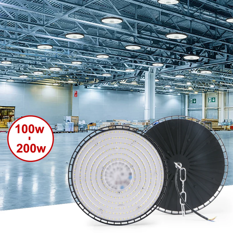 High Bay Lights 100W 150W 200W UFO LED 220V 6000K Warehouse Garage Light Industrial Lighting
