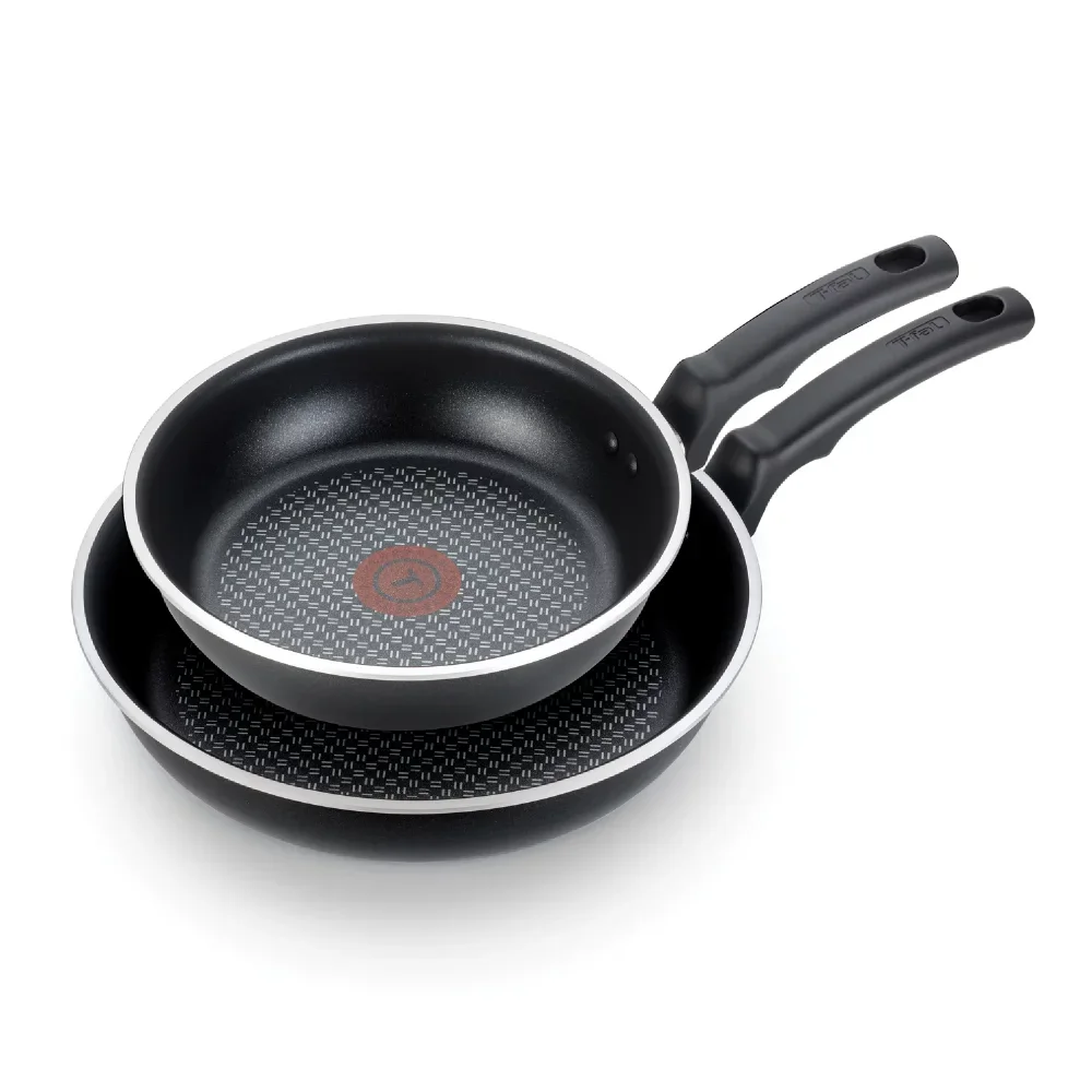 

Cook & Strain Nonstick 2 Piece Fry Pan Cookware Set, 9.5 and 11 Inch, Black, Dishwasher Safe Pots and Pans Set