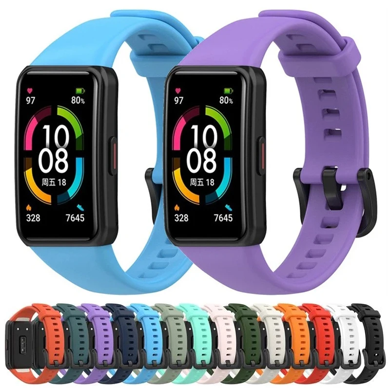 

Сменный ремешок для Huawei Band 8 7 6 Pro, мягкий силиконовый браслет для Huawei Honor Band 6 7, спортивные аксессуары