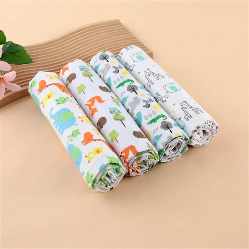 4pc/set Cotton Baby Swaddle Blankets Flannel Receiving Blanket for Newborn Muslin Swaddling Cloth Bedding Babies Accessories 5