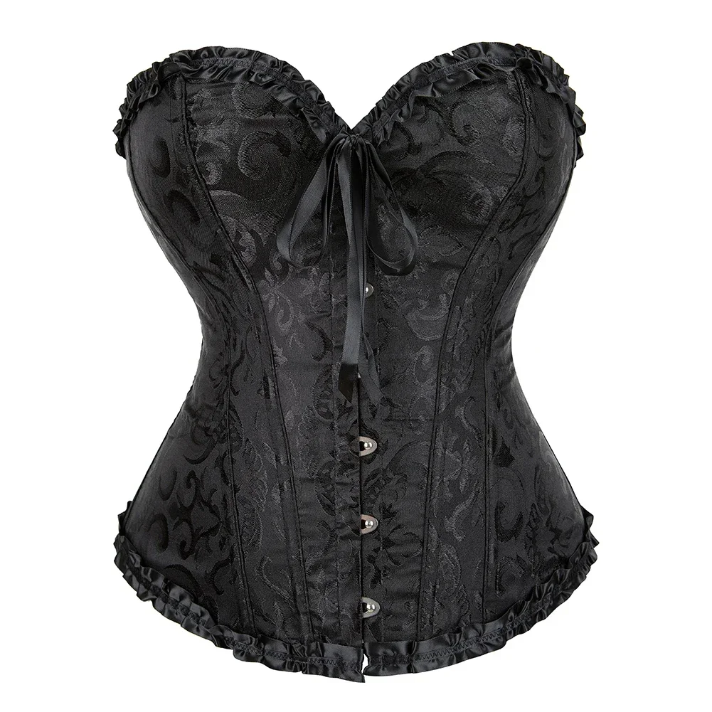 Victorian Corset Plus Size Women Sexy Overbust Bustiers Top Vintage Flower Print Lingerie Corselet Lace Korsett waist corset corset bustier top lace corset