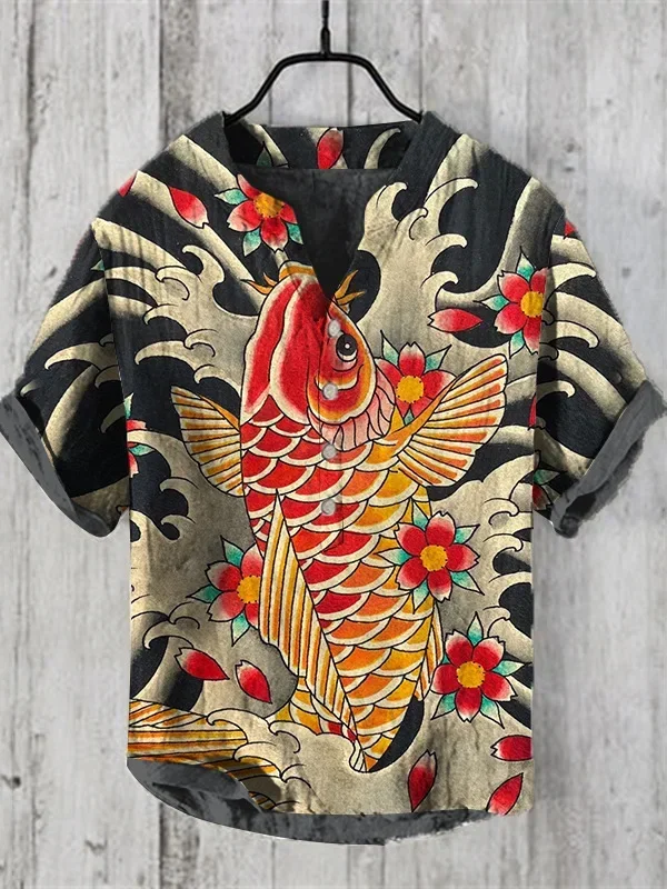 Hawaiian Printed Shirts men's and women's v-neck, hawaiian printed shirt