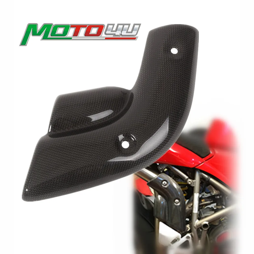 

MOTO4U для Ducati 748 916 996 998 выхлопной глушитель из настоящего углеродного волокна труба тепловой щит защита капота модификация мотоцикла