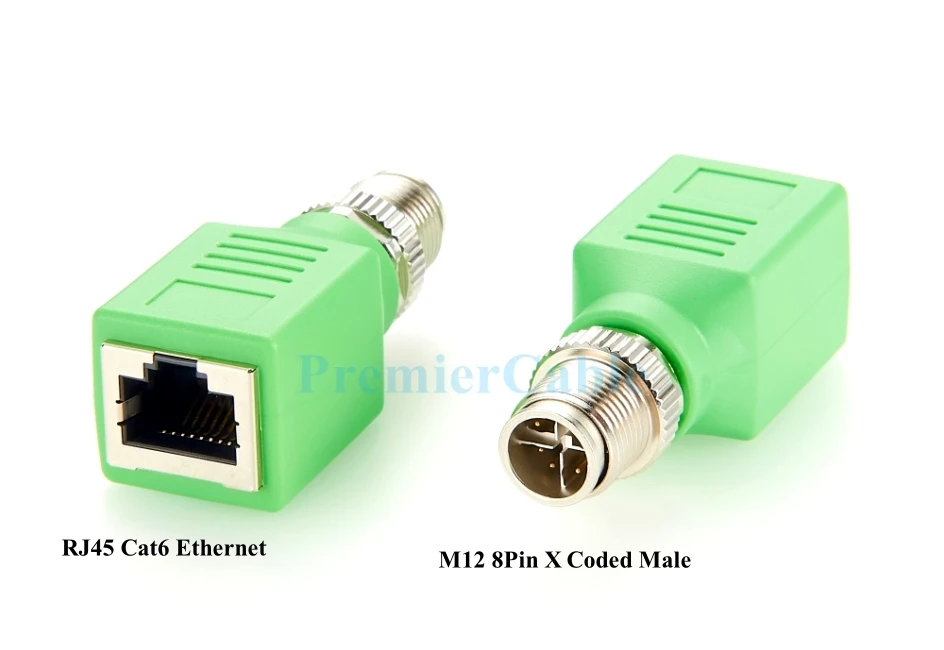 M12 X-Codierter 8-poliger auf RJ45-Adapter, IP67 M12 auf RJ45 Cat6, industrieller Ethernet-geschirmter Stecker für Industriekameras, GigE Vision – Detail 3