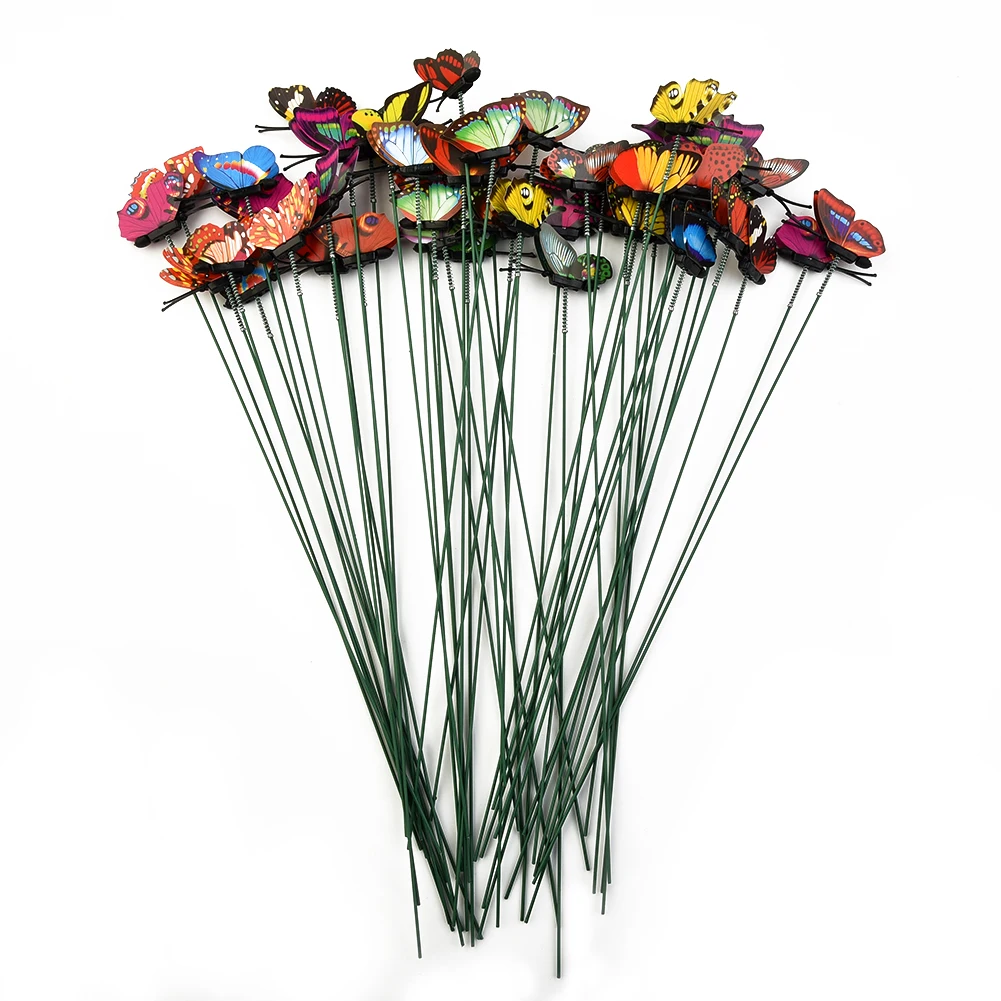 Butterfly Decoration 50Pcs Simulation Butterfly Outdoor Garden Yard Plant Flower Pot Spring Decoration 25*4cm