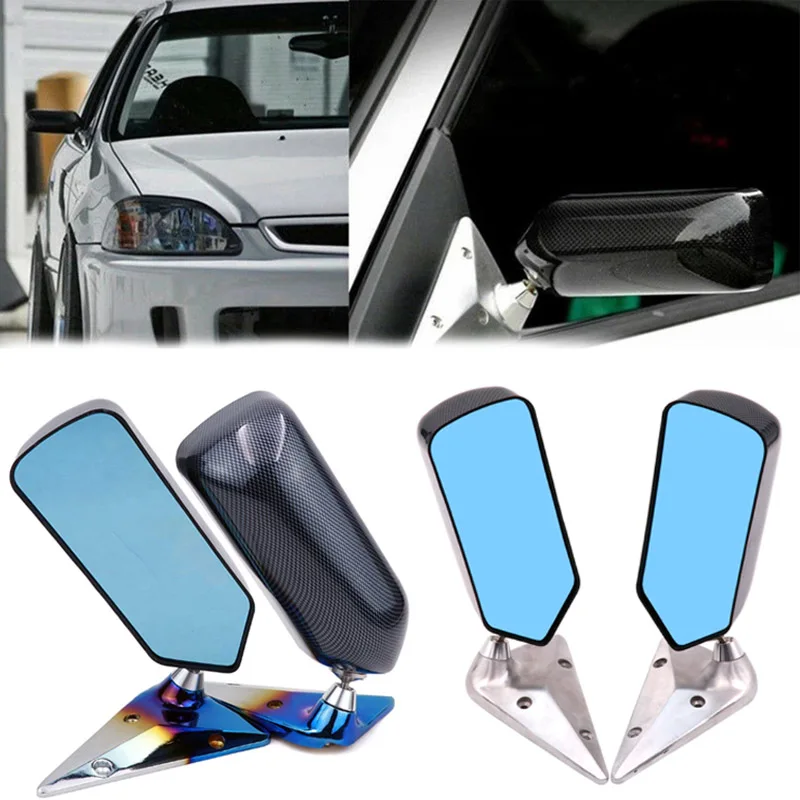 

New F1 Racing Car Drift Carbon Fiber Looks ABS Side Rearview Mirror With Blue Surface