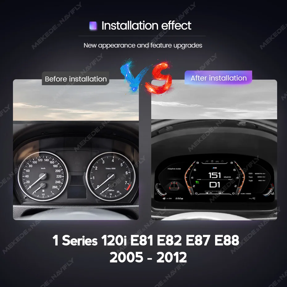Navifly ڵ  LCD ÷ 1920 * 720 ȭ BMW 1 ø E81 E82 E87 E88 2005-2012  ڵ    ӵ