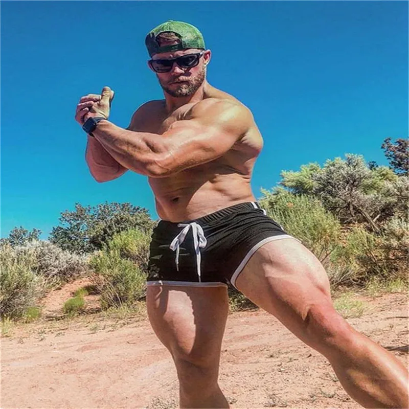 Men Fitness Bodybuilding Shorts Gyms Workout Male Breathable Mesh Quick Dry Sportswear Jogger Beach Short Pants multiple pieces