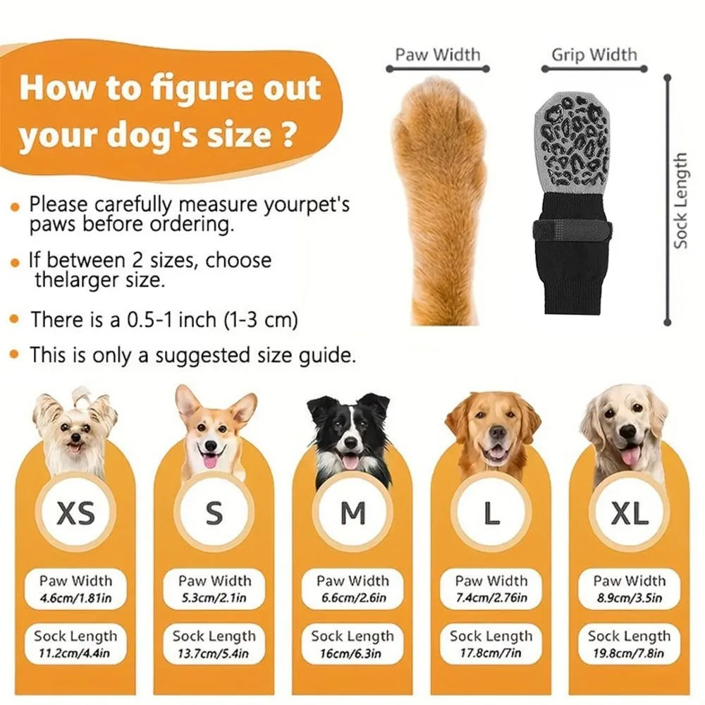 Cotton Dog Socks Anti Slip Paw Protector