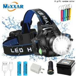 LED Headlamp High Lumens Zoomable dropshipping Headlight Waterproof Head Torch flashlight Head Lamp Fishing Hunting Camping Lamp