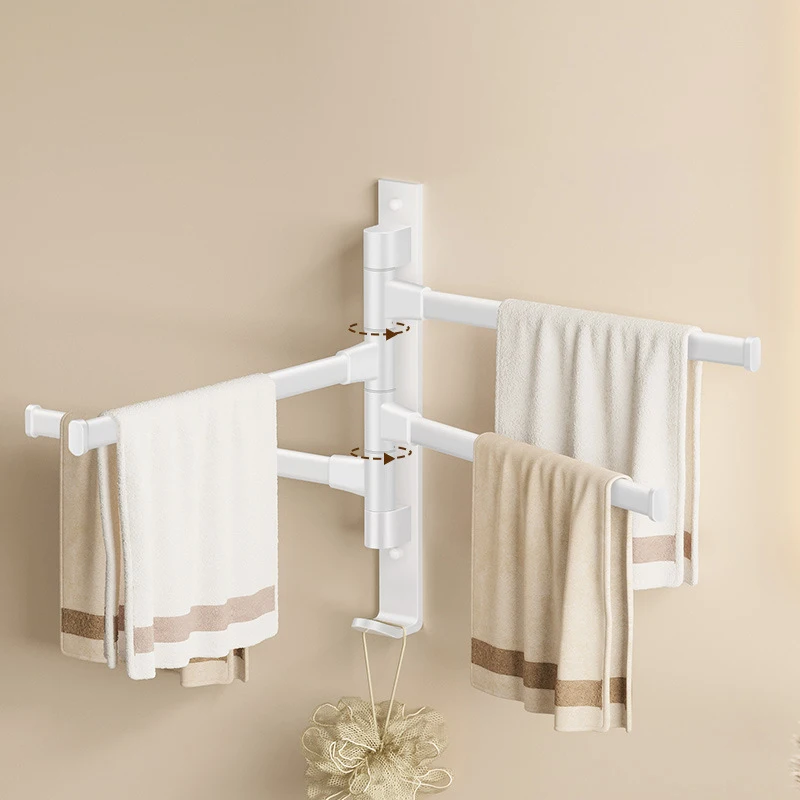 180&deg; Rotating Towel Rack Aluminum Shower Bath Towel Rack For Convenient Storage Organizer Bathroom Accessories towel rack